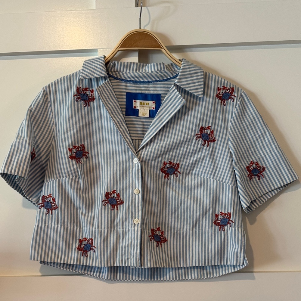 Anthropologie Crab Print shirt